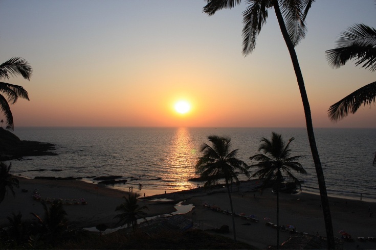 Sunset view at Baga Beach in Goa
